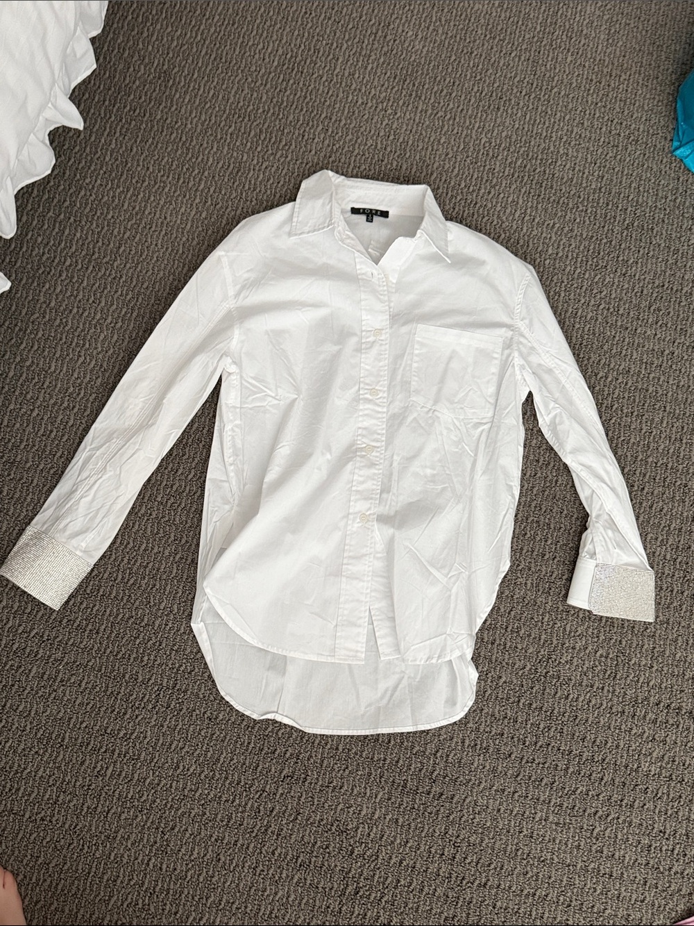 H&M White Button-Up Dress Shirt with Cuffs